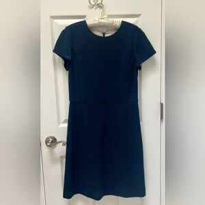 Brooks Brothers Classic Navy Wool Tailored Midi Dress Size 6